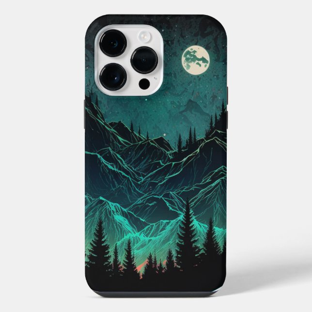 Aurora Borealis Mountains iPhone Case  (Back)