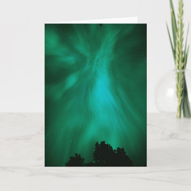 Aurora Borealis Nighttime | Ontario, Canada Card (Front)