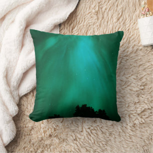 Aurora Borealis Nighttime Ontario, Canada Cushion