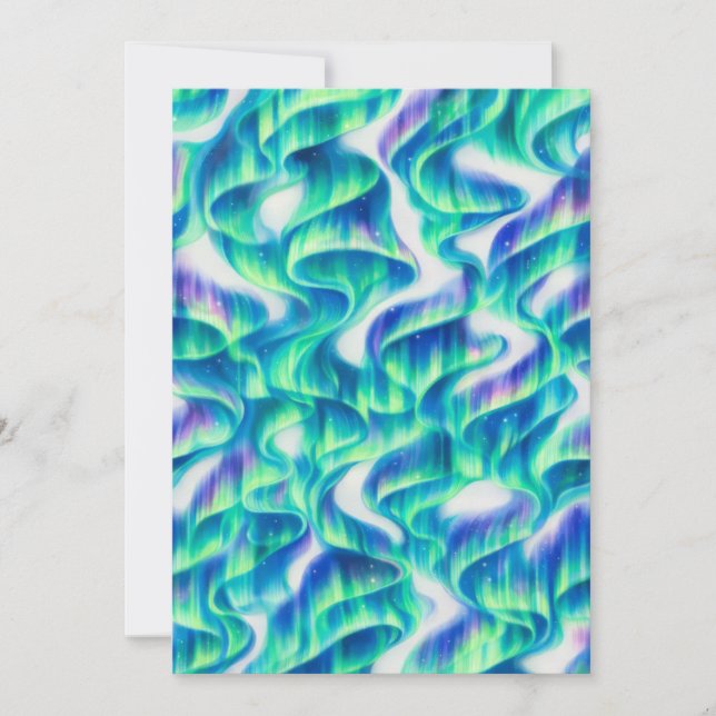 Aurora Borealis Northern Lights Abstract Pattern Invitation (Front)