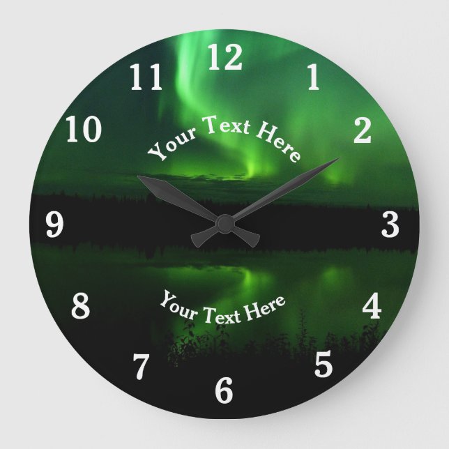 Aurora Borealis Northern Lights Alaska Arctic Large Clock (Front)