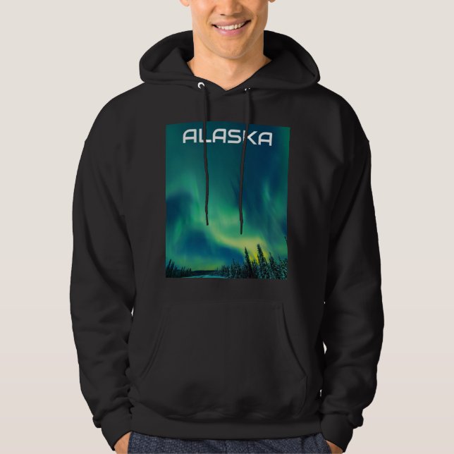 Aurora Borealis Northern lights Alaska sky night H Hoodie (Front)