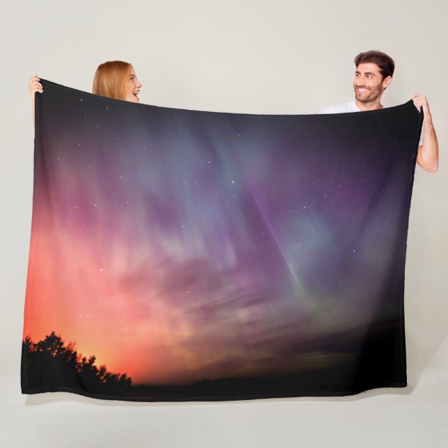 Aurora Borealis Northern lights Arctic night sky  Fleece Blanket (In Situ)
