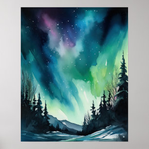 Aurora Borealis Northern Lights Art Print Poster