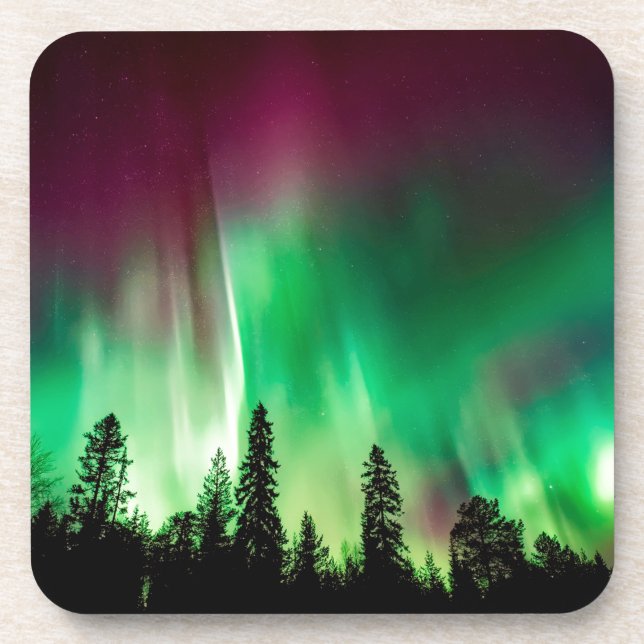 Aurora borealis northern lights coaster (Front)