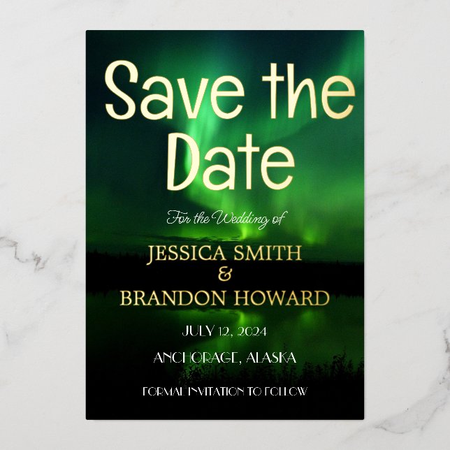 Aurora Borealis Northern Lights Elegant Wedding (Front)