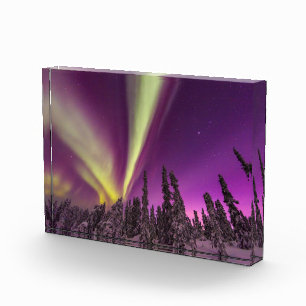 Aurora Borealis Northern Lights Fairbanks Alaska Photo Block