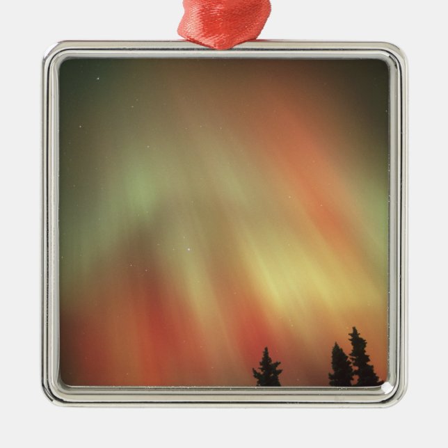 Aurora Borealis, Northern Lights, Fairbanks Metal Tree Decoration (Front)
