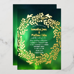 Aurora Borealis Northern Lights Gold Foil Wedding
