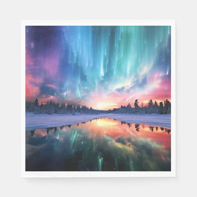 Aurora Borealis, Northern Lights, Napkin (Front)