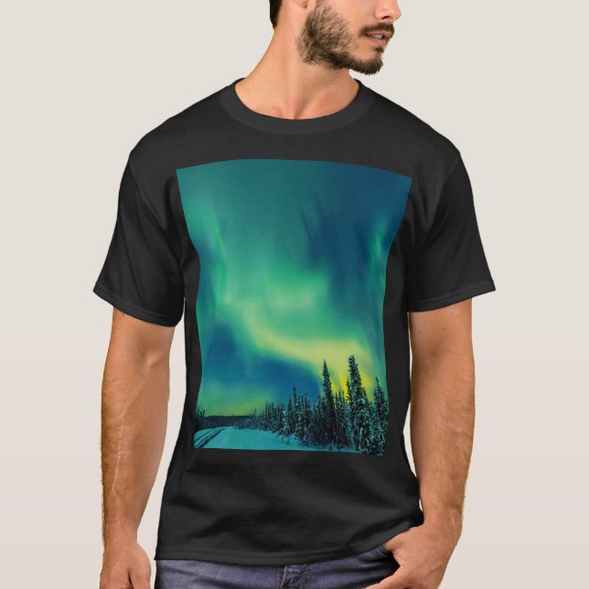Aurora Borealis Northern lights Norway Arctic  T-Shirt (Front)