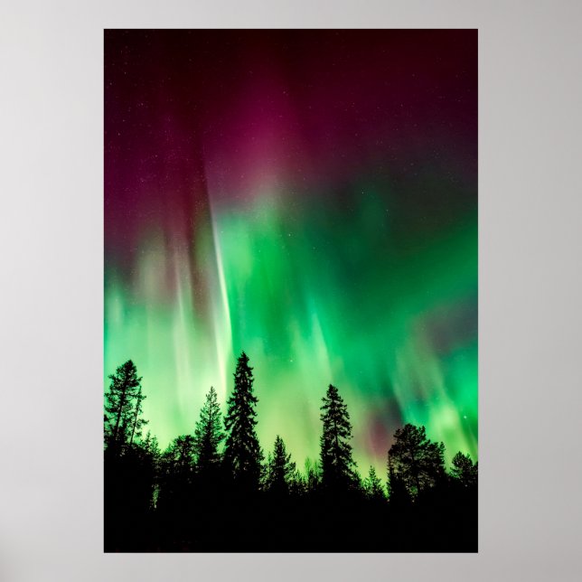 Aurora borealis northern lights poster (Front)