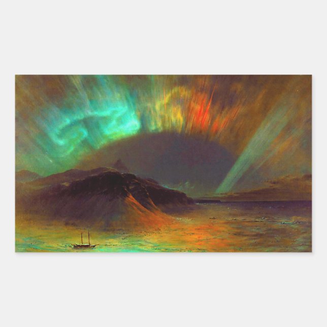 Aurora Borealis,  Northern Lights Rectangular Sticker (Front)