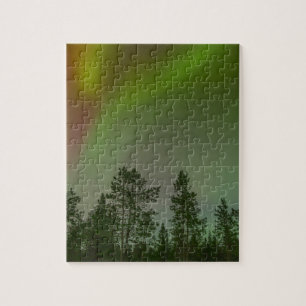 Aurora Borealis Northern Lights Skies Glow Sparkle Jigsaw Puzzle