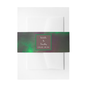 Aurora Borealis Northern Lights Sky Green Wedding Invitation Belly Band