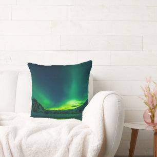 Aurora Borealis Northern lights Tree Woods Forest Cushion