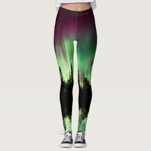 Aurora Borealis Northern Lights & Trees Leggings