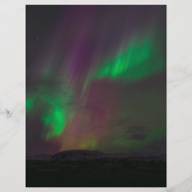 Aurora Borealis Northern Lights Trees Nature Lands (Front)
