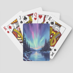 Aurora Borealis Northern Lights Watercolor Playing Cards