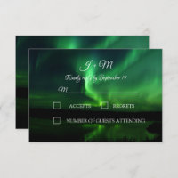 Aurora Borealis Northern Lights Wedding RSVP