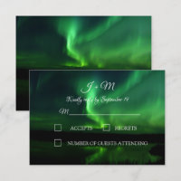 Aurora Borealis Northern Lights Wedding RSVP