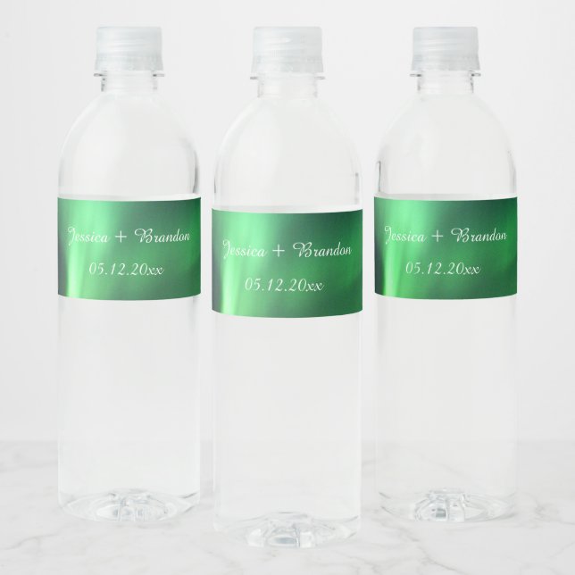 Aurora Borealis Northern lights Wedding Water Bottle Label (Bottles)