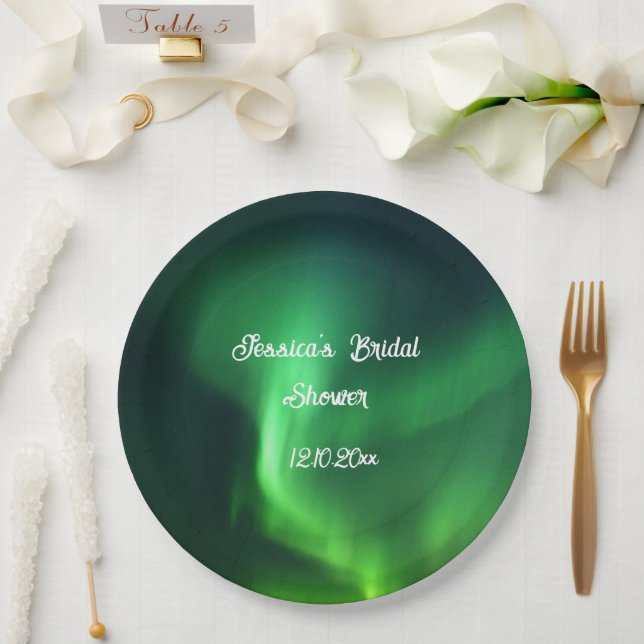 Aurora Borealis Northern Lights Weddings Paper Plate (Wedding)