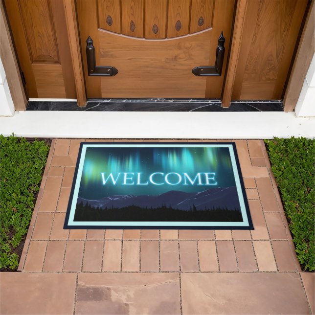 Aurora Borealis (Northern Lights) - Welcome Doormat (Outdoor)