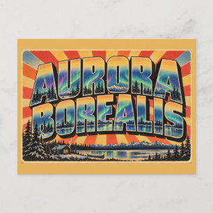 Aurora Borealis NT Northern Lights Dark Sky Art Postcard