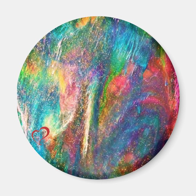 Aurora Borealis Original Abstract Artwork Sangria Magnet (Front)