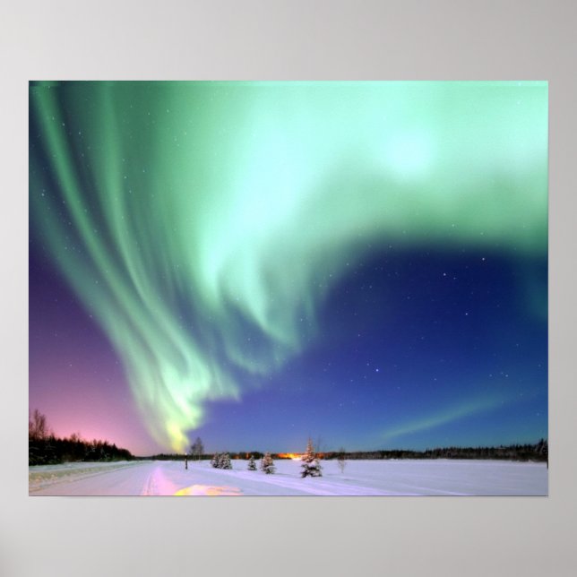 Aurora Borealis over Alaska Poster (Front)