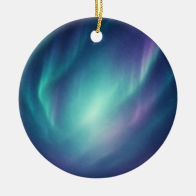 Aurora Borealis Round Ceramic Ornament (Front)