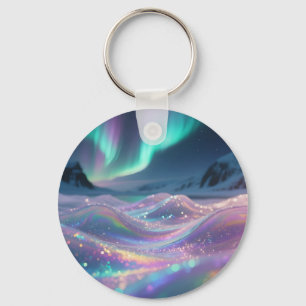 Aurora Borealis Sparkling Waves Fantasy Key Ring