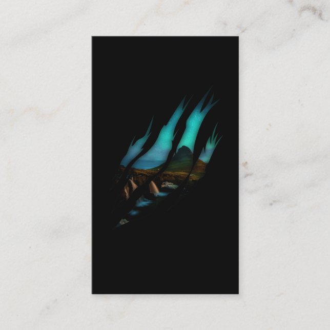 Aurora Borealis Torn Alaska Night Business Card (Front)