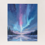 Aurora Borealis Watercolor Northern Lights Painted Jigsaw Puzzle<br><div class="desc">Aurora Borealis Watercolor Northern Lights Painted Jigsaw Puzzle</div>