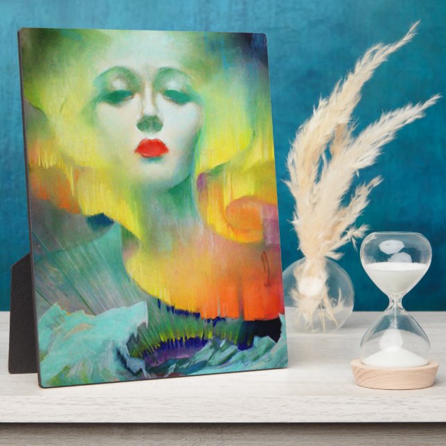 Aurora by Clive Davis Tabletop Plaque with Easel (Side)