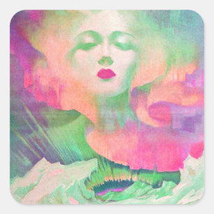 Aurora by Clive Henry colourful pink Square Sticker