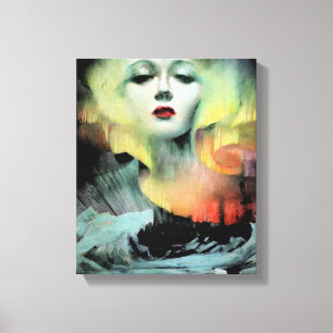 Aurora by Clive Henry dark colourful night Canvas Print