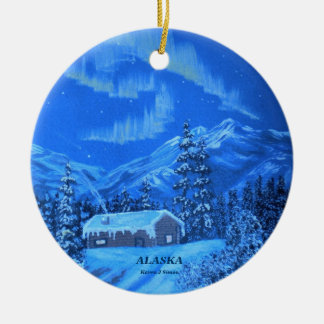 Aurora Cabin Ceramic Tree Decoration