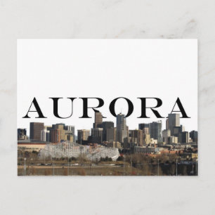Aurora CO Skyline with Aurora in the Sky Postcard