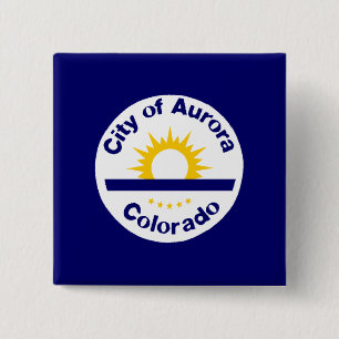 Aurora, Colorado Flag 15 Cm Square Badge