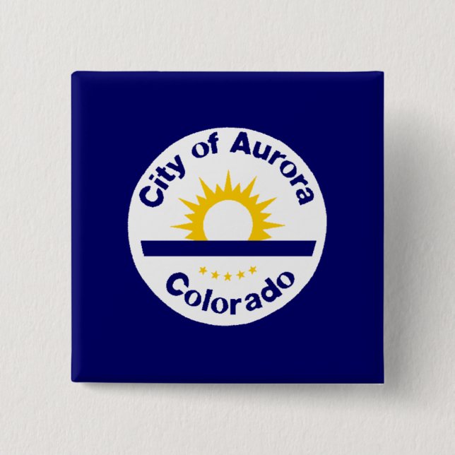 Aurora, Colorado Flag 15 Cm Square Badge (Front)