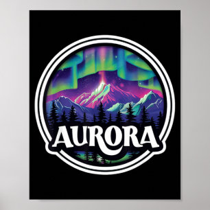 Aurora colorado rock mountains co skiing winter poster