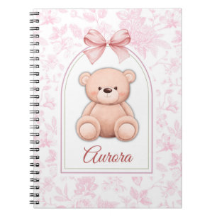 Aurora   Custom Pink Teddy Bear Nursery Design  Notebook