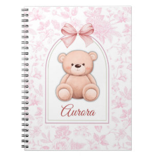 Aurora Custom Pink Teddy Bear Nursery Design Notebook