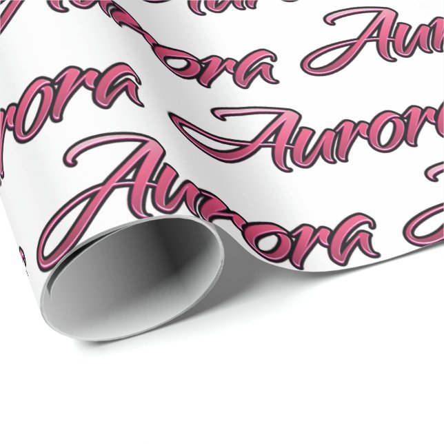 Aurora faded pink personalized gift wrap (Roll Corner)