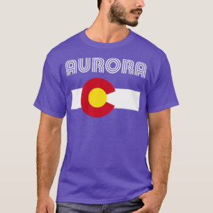Aurora Flag Colorado Retro Home Love Family T-Shirt
