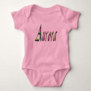 Aurora Girls Name Logo, Baby Bodysuit