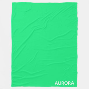 Aurora green colour name fleece blanket