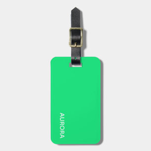 Aurora green colour name luggage tag